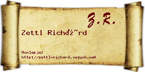 Zettl Richárd névjegykártya
